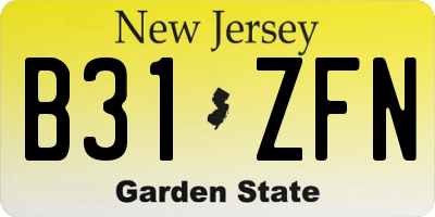 NJ license plate B31ZFN