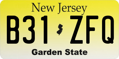 NJ license plate B31ZFQ