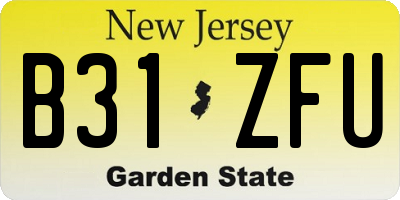 NJ license plate B31ZFU