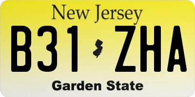 NJ license plate B31ZHA