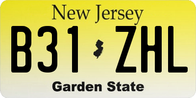 NJ license plate B31ZHL