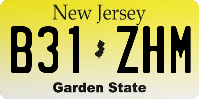 NJ license plate B31ZHM