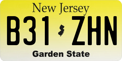 NJ license plate B31ZHN