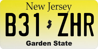 NJ license plate B31ZHR