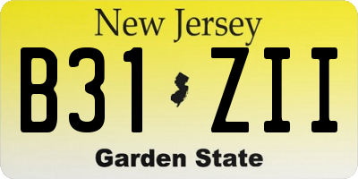 NJ license plate B31ZII