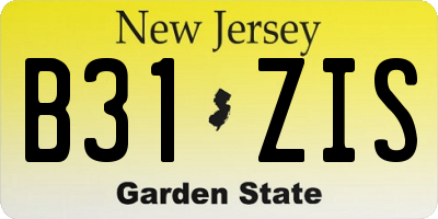 NJ license plate B31ZIS