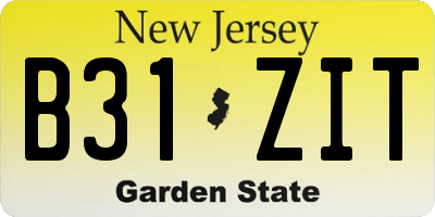 NJ license plate B31ZIT