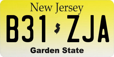 NJ license plate B31ZJA
