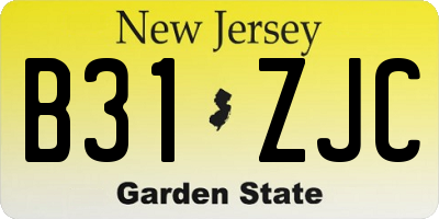 NJ license plate B31ZJC