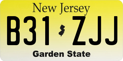 NJ license plate B31ZJJ