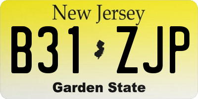 NJ license plate B31ZJP