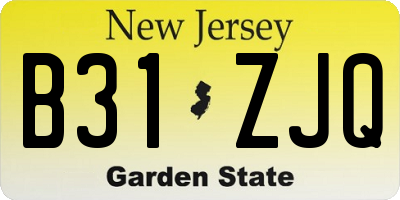 NJ license plate B31ZJQ