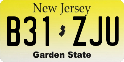 NJ license plate B31ZJU