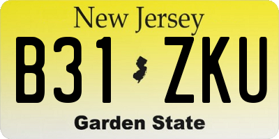 NJ license plate B31ZKU