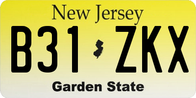 NJ license plate B31ZKX