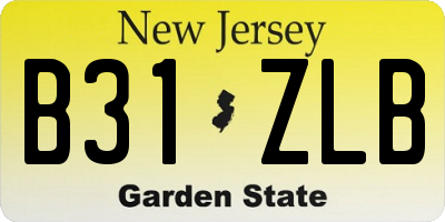 NJ license plate B31ZLB