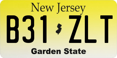 NJ license plate B31ZLT