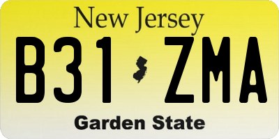 NJ license plate B31ZMA