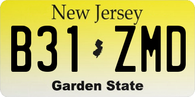 NJ license plate B31ZMD