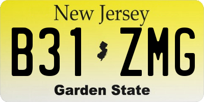 NJ license plate B31ZMG
