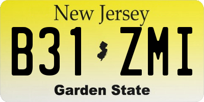 NJ license plate B31ZMI