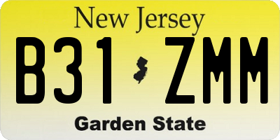 NJ license plate B31ZMM