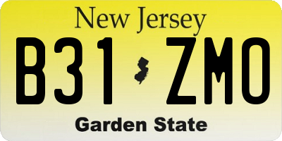 NJ license plate B31ZMO