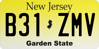 NJ license plate B31ZMV