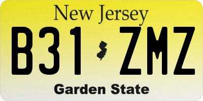 NJ license plate B31ZMZ