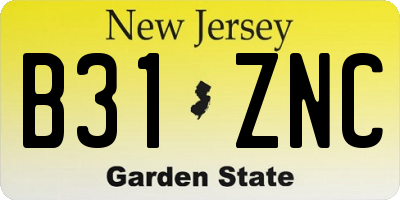 NJ license plate B31ZNC