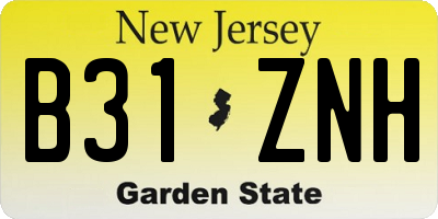 NJ license plate B31ZNH
