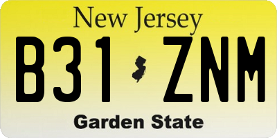 NJ license plate B31ZNM