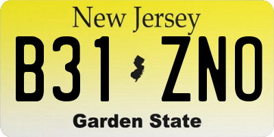 NJ license plate B31ZNO