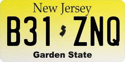 NJ license plate B31ZNQ