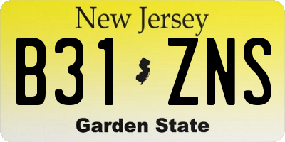 NJ license plate B31ZNS