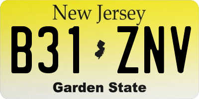 NJ license plate B31ZNV