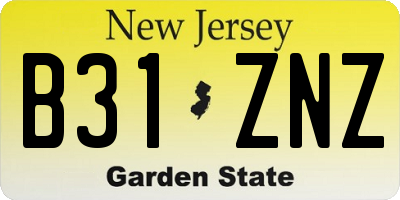 NJ license plate B31ZNZ