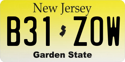 NJ license plate B31ZOW