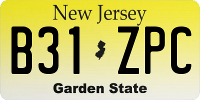 NJ license plate B31ZPC