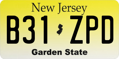 NJ license plate B31ZPD