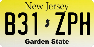 NJ license plate B31ZPH