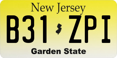 NJ license plate B31ZPI
