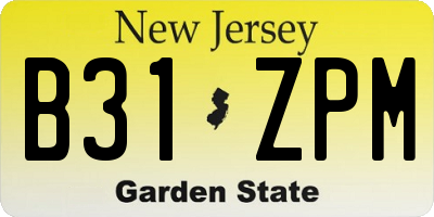 NJ license plate B31ZPM