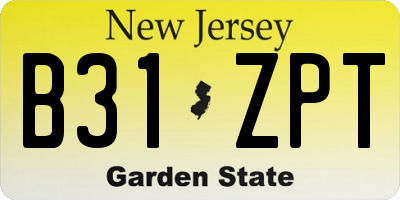 NJ license plate B31ZPT