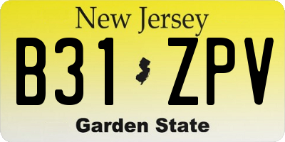 NJ license plate B31ZPV