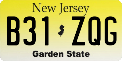 NJ license plate B31ZQG