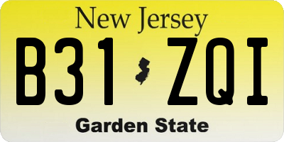 NJ license plate B31ZQI