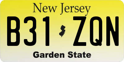 NJ license plate B31ZQN