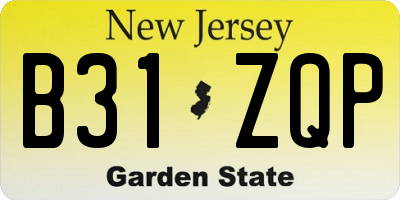 NJ license plate B31ZQP