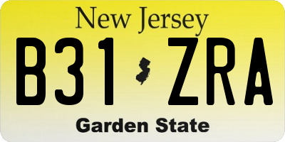 NJ license plate B31ZRA